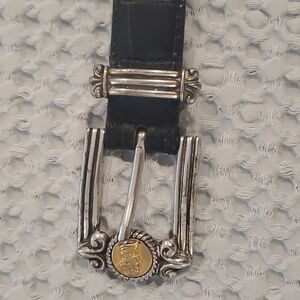 Brighton Museum Collection Coin Alligator Leather Belt Size Small